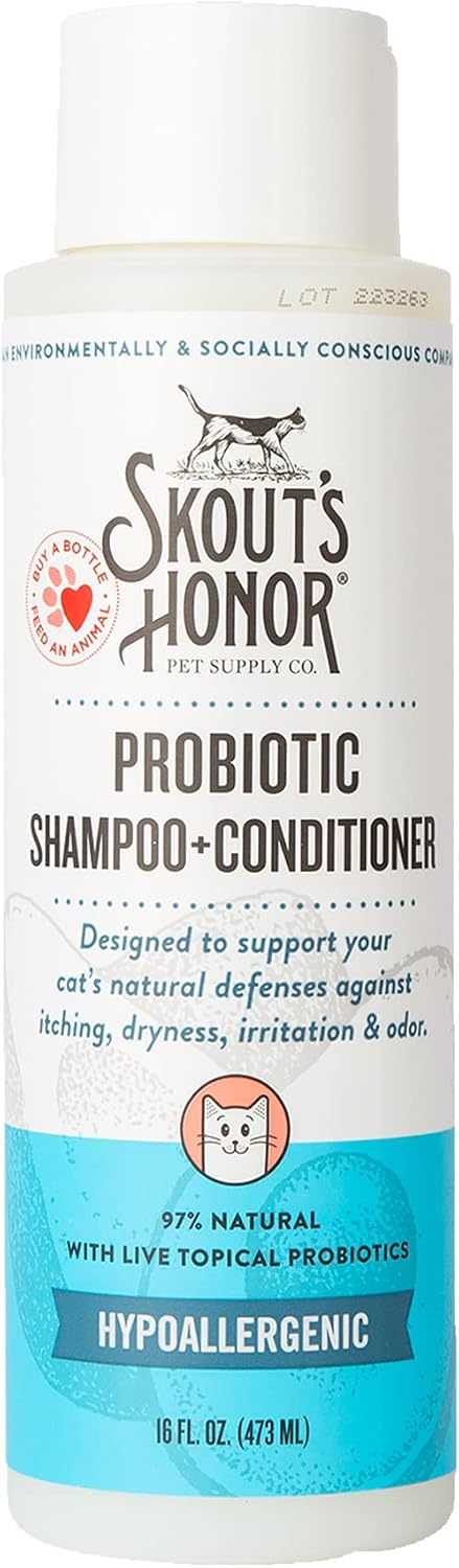 SKOUT'S HONOR Probiotic Cat Shampoo and Conditioner, 16 oz
