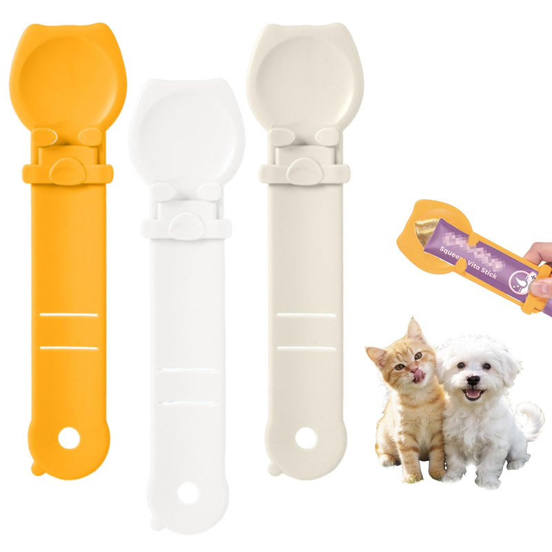 PawsMedal Pet Treats Feeder Spoon Squeeze Essential Tool for Pet Treats Suitable for Most Treats Strip for Cat