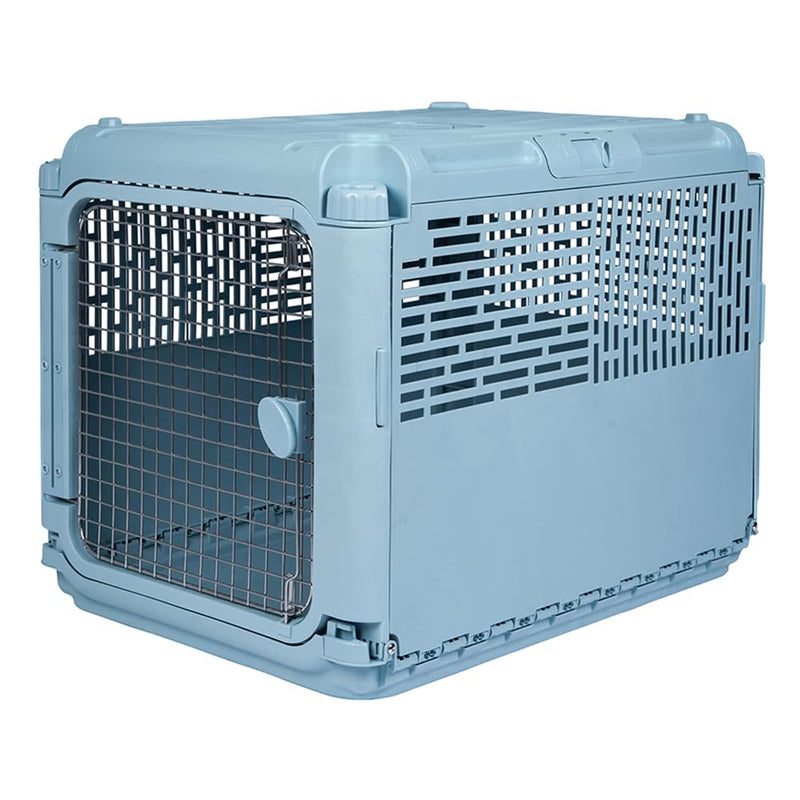 Sport PET Plastic Kennels Rolling Plastic Wire Door Travel Dog Crate, Collabsible Kennel, 22.1