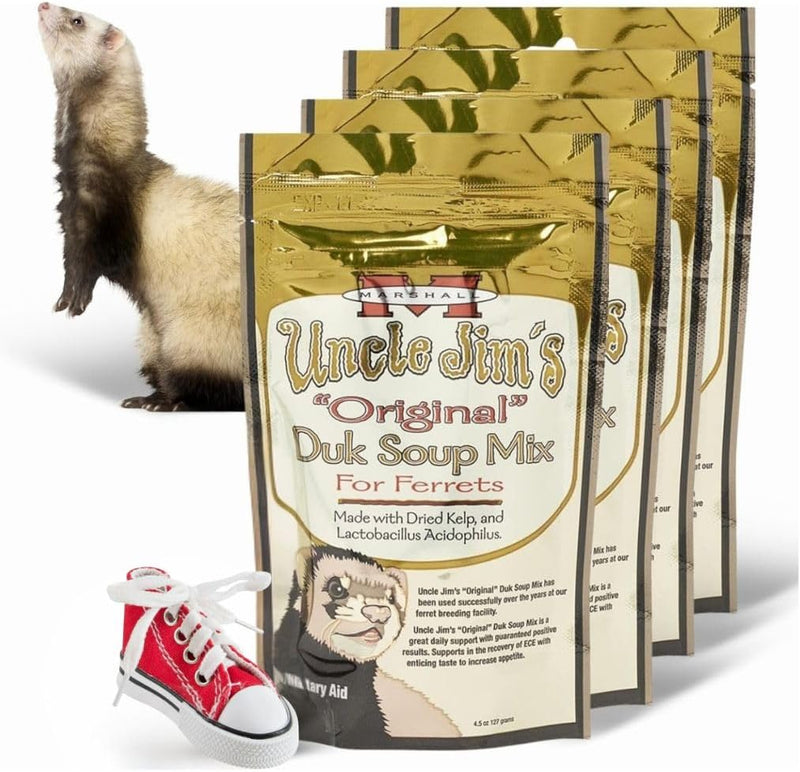 Marshall Uncle Jim’s DUK Soup Mix for Ferrets – 4.5 oz Each – Digestive Support, Recovery & Vitality Aid – Includes 2 Sq