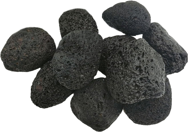 Tfwadmx 10 Pcs Aquarium Black Lava Rock Fish Tank Volcanic Pumice Stones for Fish Shrimp Betta(1.18''-1.96'')