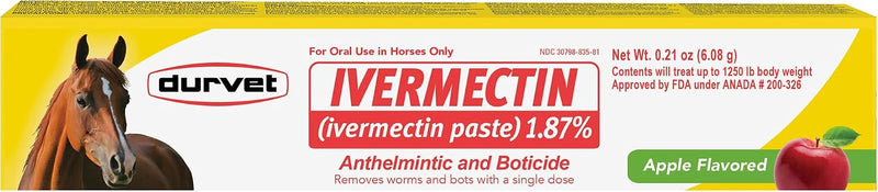 DURVET/Equine 698454 Ivermectin Paste 1.87% Bulk for Horses Apple, 6.08 gm