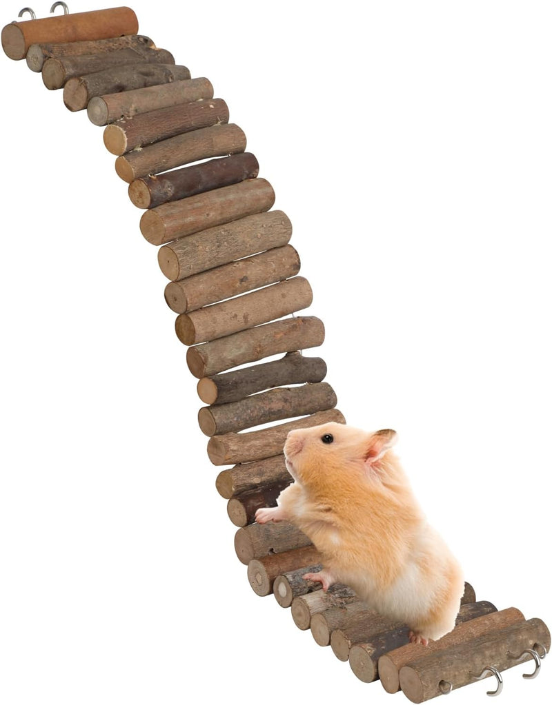 SIMENA Wooden Hamster Suspension Bridge Toy, Hamster Fencing, Natural Climbing Ladder for Dwarf Hamsters, Syrian Hamster