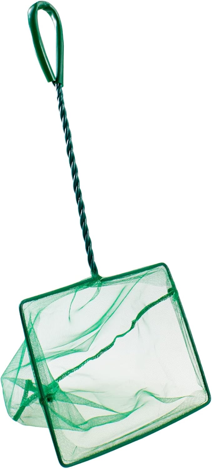 AQUANEAT 8 Inch Aquarium Fish Net, Wastes Skimming Cleaning Tool with Firm Handle for Fish Tanks Small Ponds