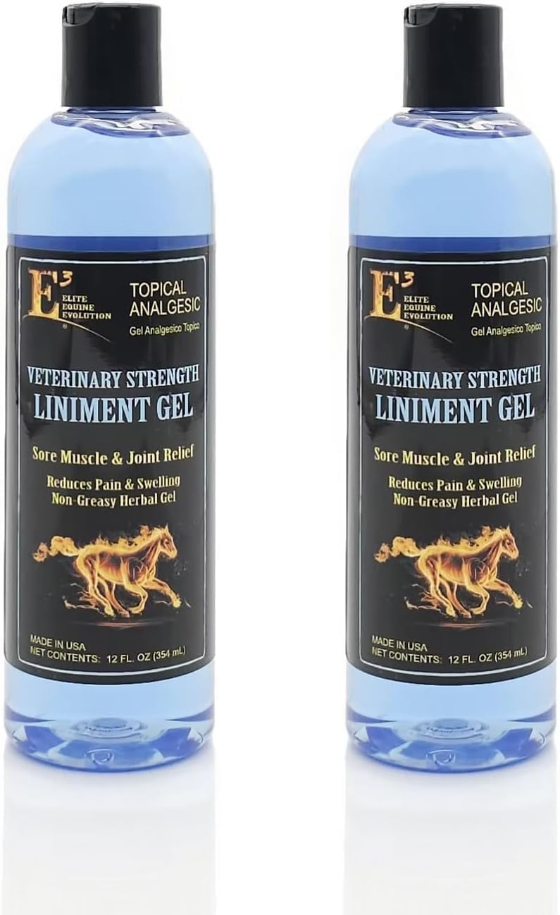 E3 Veterinary Strength Liniment Gel for Sore Muscle & Joint Relief - Reduces Pain & Swelling - Horse Liniment for Humans