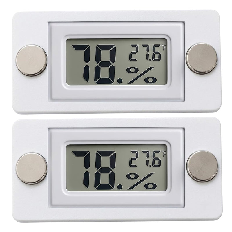 2PCS White Magnetic Temperature and Humidity Monitor for Jumping Spider Enclosure Accessories Digital Thermometer Hygrom