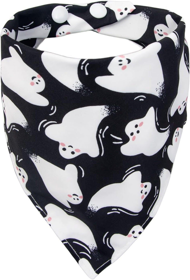 Halloween Dog Bandanas Black Ghost Spooky Costumes for Large Pets