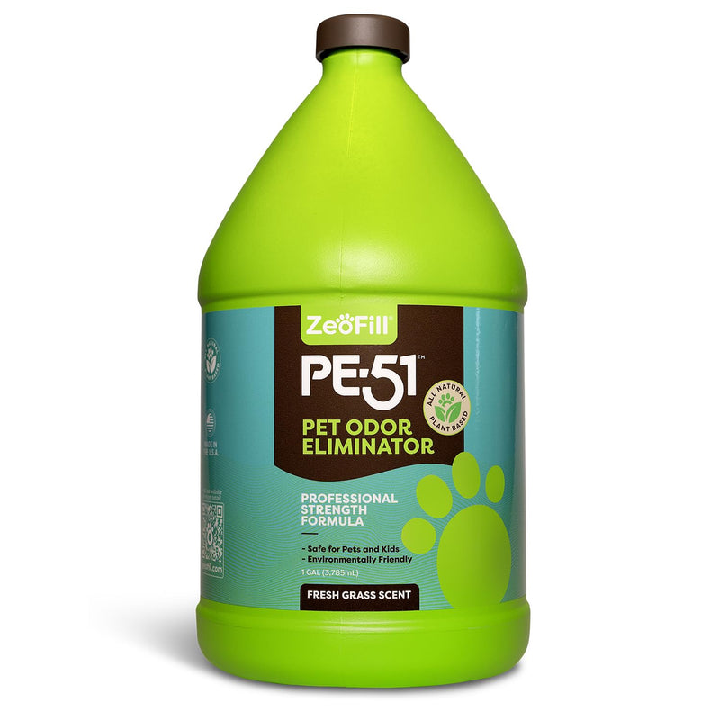 ZEOFILL PE-51 Pet Urine Odor Eliminator - Professional Pet Urine Enzyme Cleaner - Pet, Turf & Yard Smell Remover, Cat & Dog Pee Deodorizer Spray, Outdoor Use Natural Eco-Friendly Enzymes, 1 Gallon