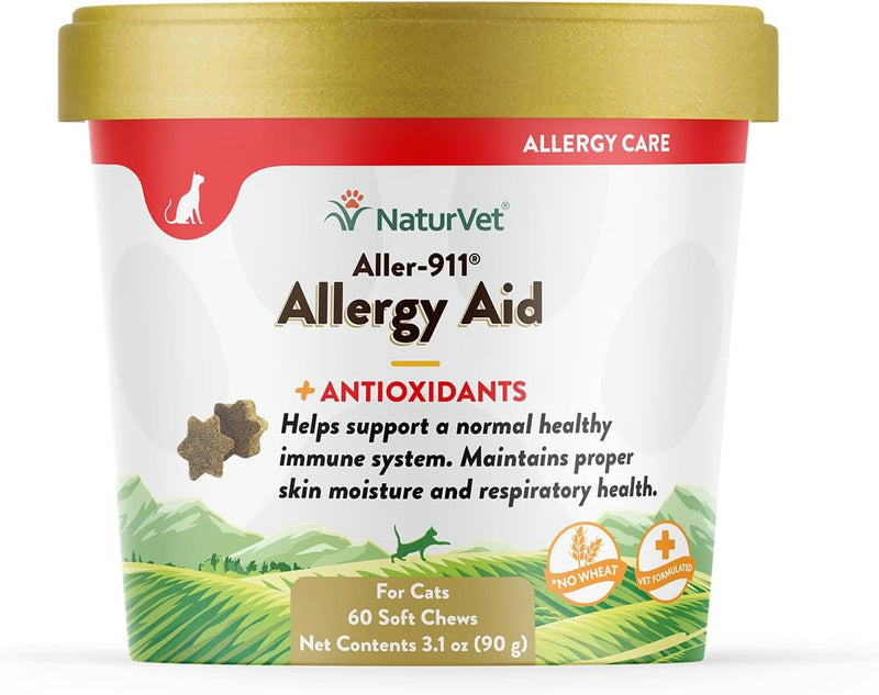NaturVet Aller-911 Advanced Allergy Aid for Cats - 60 Soft Chews