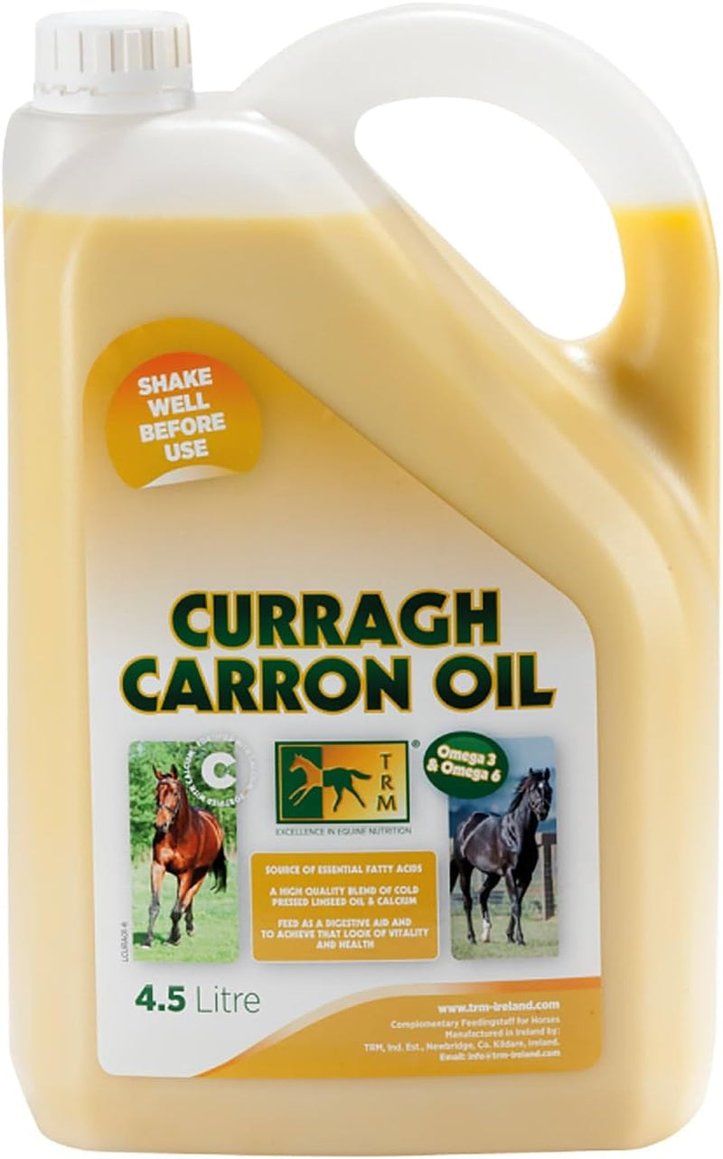 TRM Curragh Carron Flaxseed Oil Digestive Horse Supplement for a Shiny Coat | Source of Omega 3 & 6 | Improves Weight, S