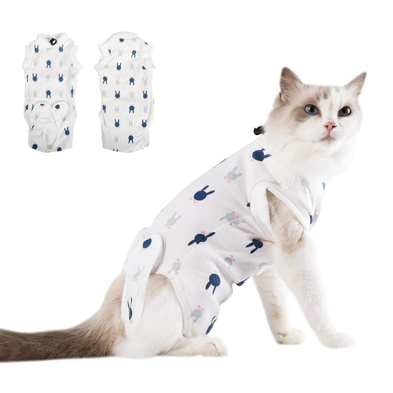 DoggieKit Cat Surgery Recovery Suit, Anti Licking Postoperative Onesie with Roll-Up Design, Soft Breathable Bodysuit Shirt for Female Spay Male Neuter Abdominal Wound Kitten E-Collar Cone Alternative
