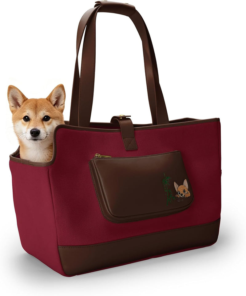 Dog Purse Carrier for Small Dogs, Embroidered Pet Tote