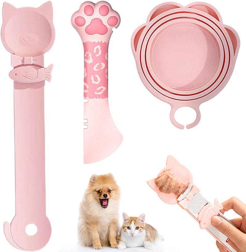 PETPAWLOVELY-Cat&Dog Food Can Covers Lids,Silicone Cat Food Spatula or Can Opener,Cat Treat Spoon.Multi-Function Cat Tre