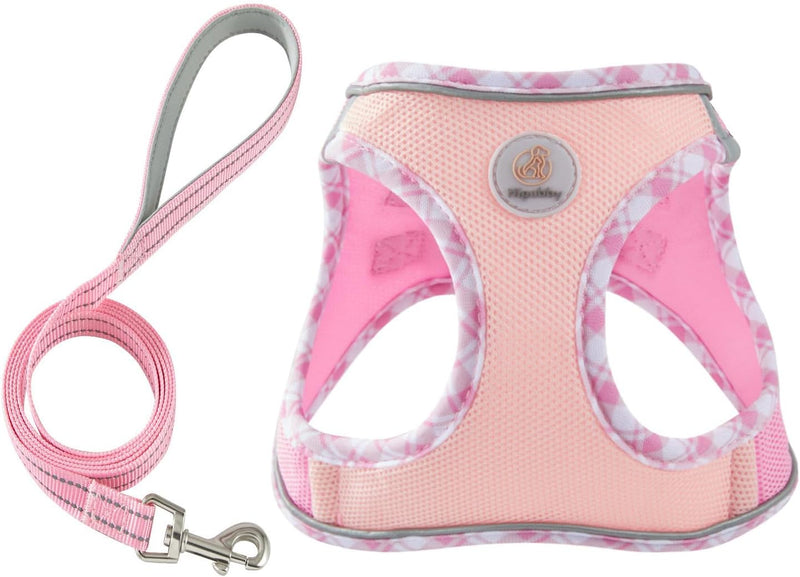 Hipubby Dog Harness Small Sized and Leash Set, No Pull Soft Mesh Puppy Vest, Reflective Breathable Lightweight Pet Harne