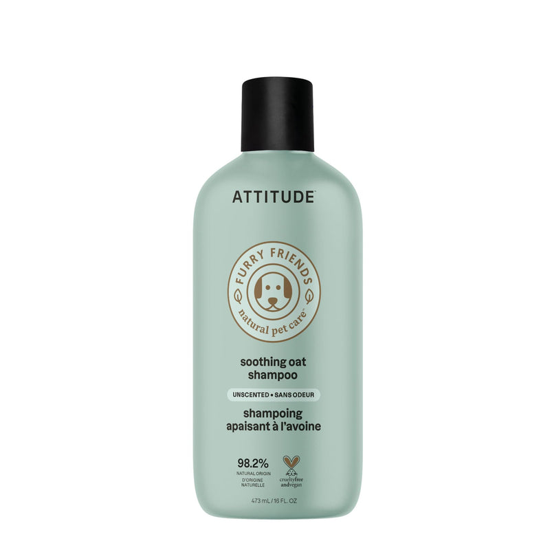 ATTITUDE Soothing Shampoo for Cat & Dog, Vegan and Cruelty-Free, Unscented, 16 Fl Oz