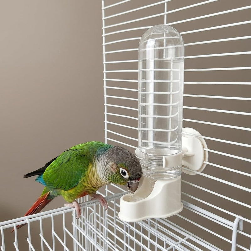 Automatic Hanging Bird Water Bottle - No Drip Cage Mounted Waters Feeder for Parakeets, Cockatiels, Budgies, Lovebirds,