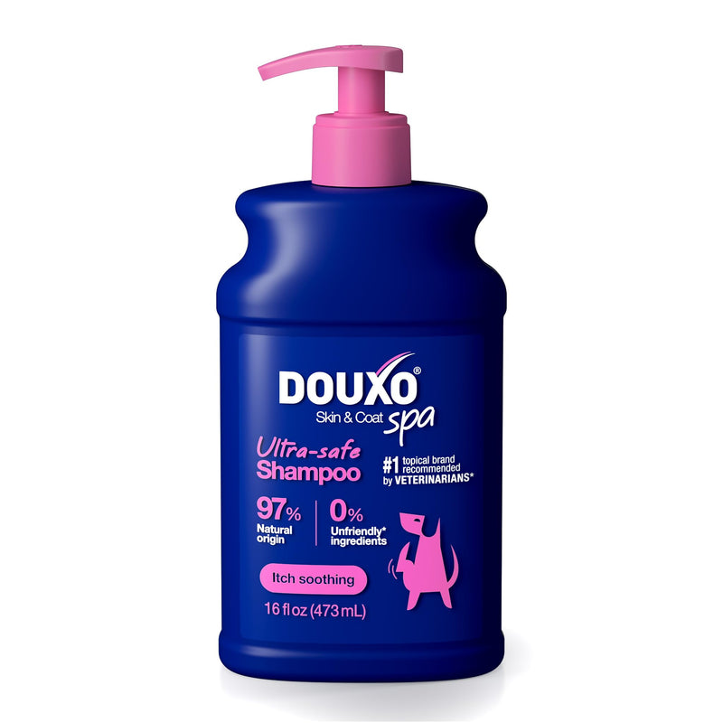 DOUXO SPA Soothing Dog Shampoo for Sensitive Skin, 16 fl oz, Skin-Friendly Formula Cleans and Soothes, Leaves The Coat Soft and Radiant