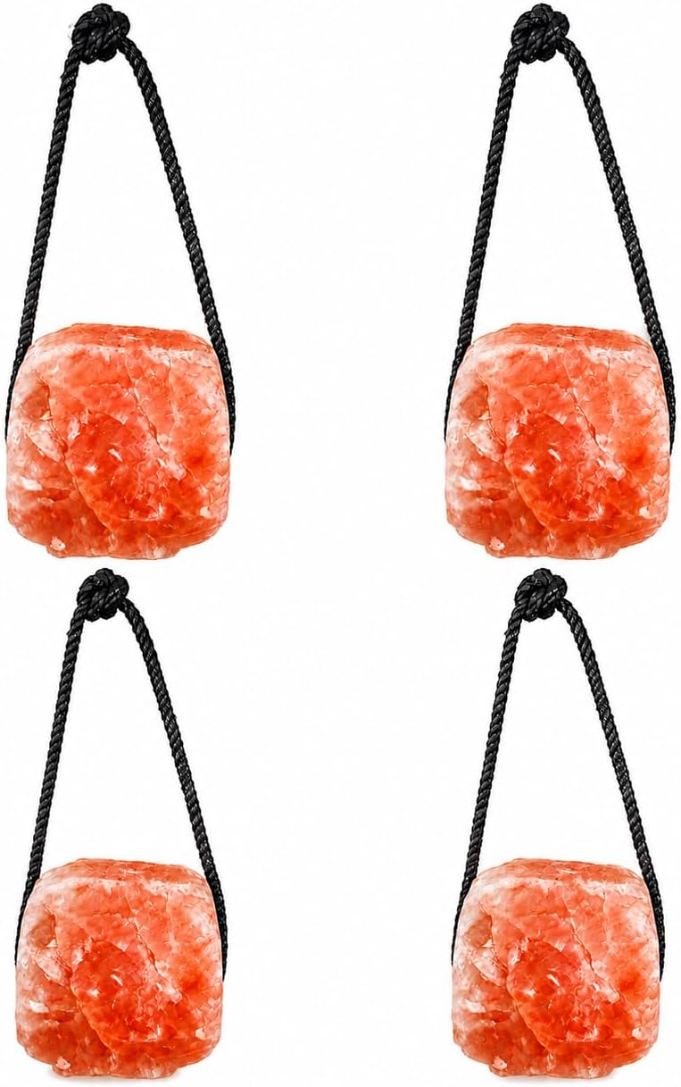 POHS Himalayan Salt Lick on Rope 3 lb Each (Pack of 4) for Horses & Livestock – Natural Pink Mineral Salt Block - Salt L