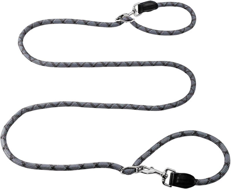 Hands Free Dog Leash(8.5ft), 8 in 1 Multifunction Nylon Double Leash for Dogs,1.2cm Adjustable Waist with Reflective Sti