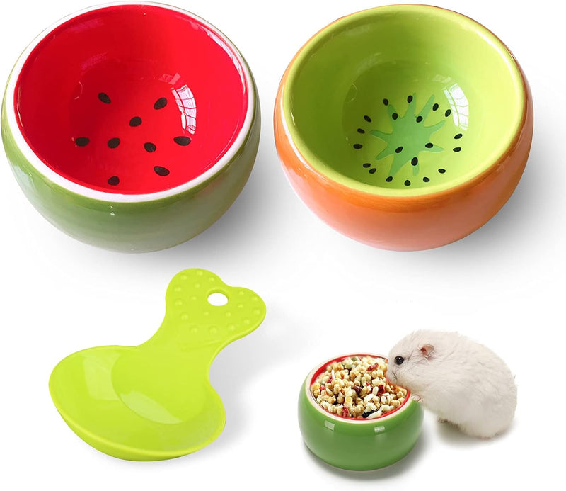 2 Pack Hamster Bowl Ceramic Prevent Chewing Feeding Bowl Water Food Dish