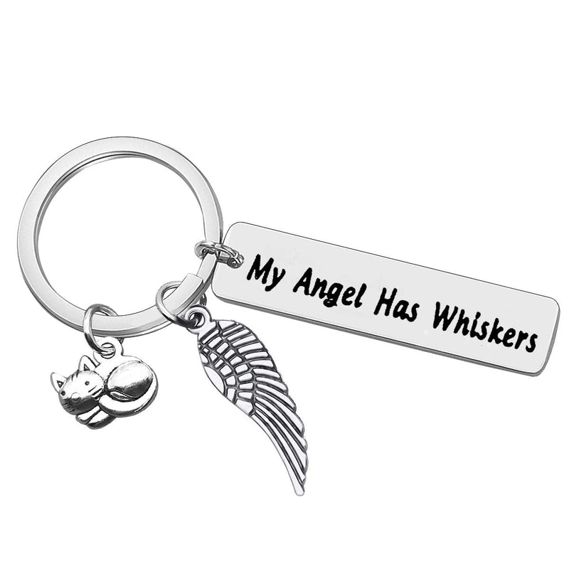 Dabihu Pet Memorial Gift Loss of Cat Keychain Sympathy Jewelry Has Whiskers Keyring In Memory of Cats Pet Sympathy Gift for Cat Lover Family Friends Remembrance Gifts