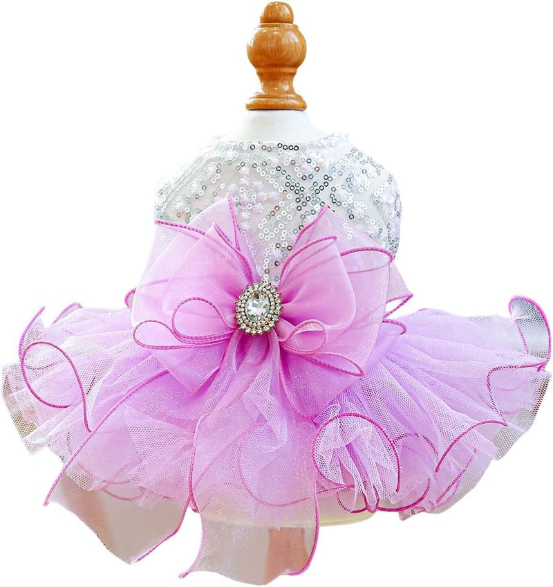 Furbabycare® Elegant Sweet Puppy Dog Blingbling Princess Skirt Pet Dog Lace Cake Camisole Tutu Dress