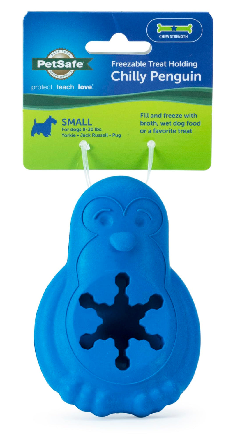 PetSafe Chilly Penguin - Freezable Dog Toy for Small Dogs - Fill and Freeze - Frozen Dog Toy to Fill with Treats - French Vanilla Scented - Interactive Pet Puzzle for Boredom or Separation Anxiety