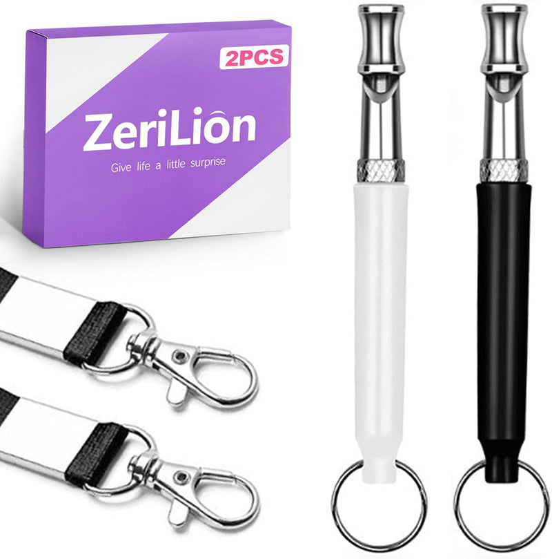 2 Pack Dog Whistle for Barking Control & Recall Training - Adjustable Ultrasonic Silent Whistle with Lanyard for All Dog