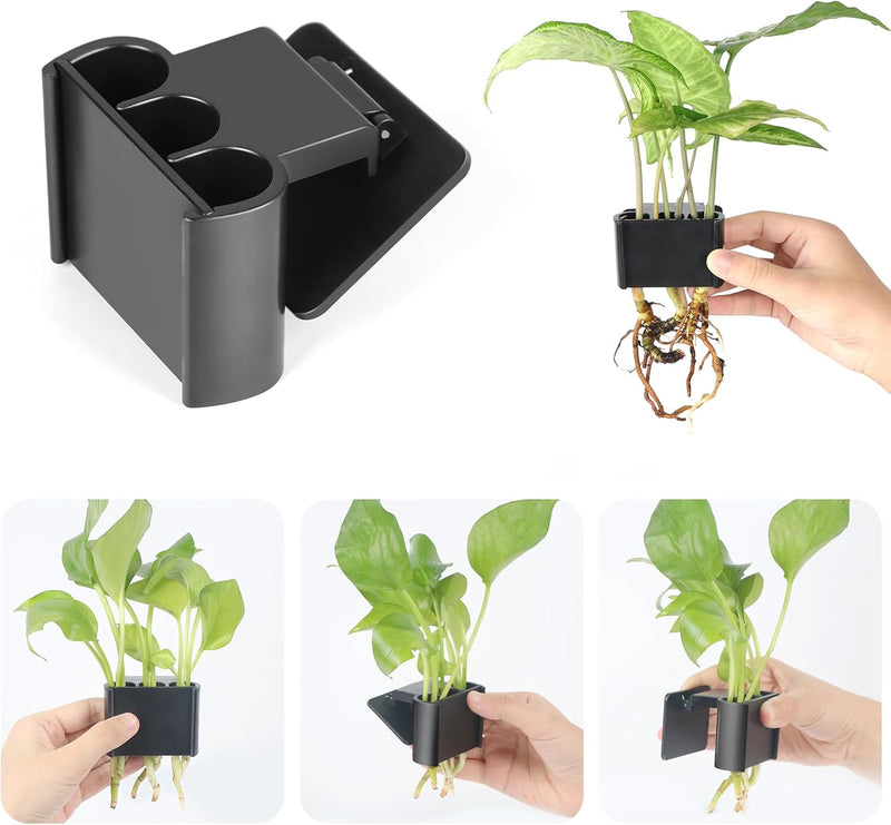 1 Pack Aquarium Plant Holder – 3 Holes Aquatic Plant Cups, Fish Tank Holder for Aquatic Plants, Ideal for Aquarium Tank