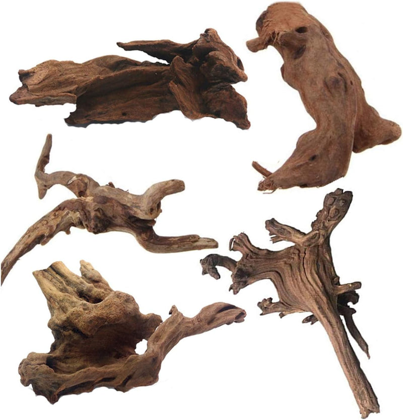 Tfwadmx 5PCS Aquarium Driftwood Branches 4''-7.8'' Reptiles Trunk Natural Wood Fish Tank Decoration Plant Stump Ornament