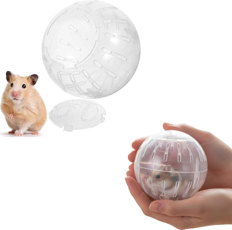 White-Transparent Plastic Silent Dwarf Hamster Ball, 1Pc, for Small Animals