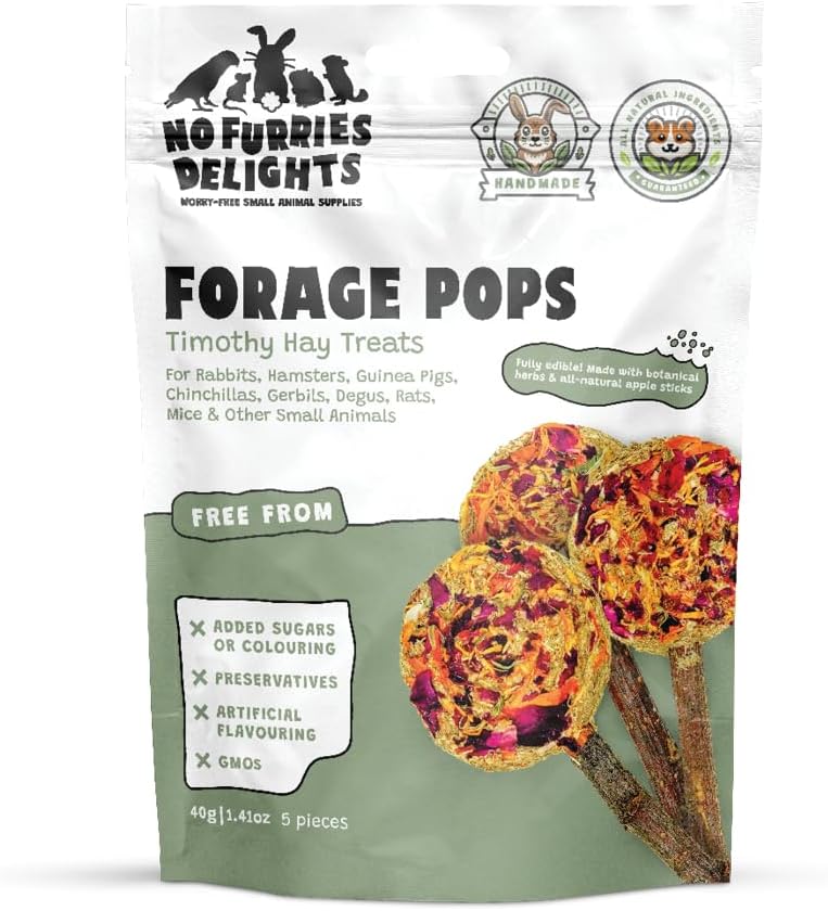 Treats, 100% All Natural Forage Pops for Rabbit Hamster Guinea Pig Chinchilla Pet Rat Mice Gerbil Bird, Healthy Enrichme