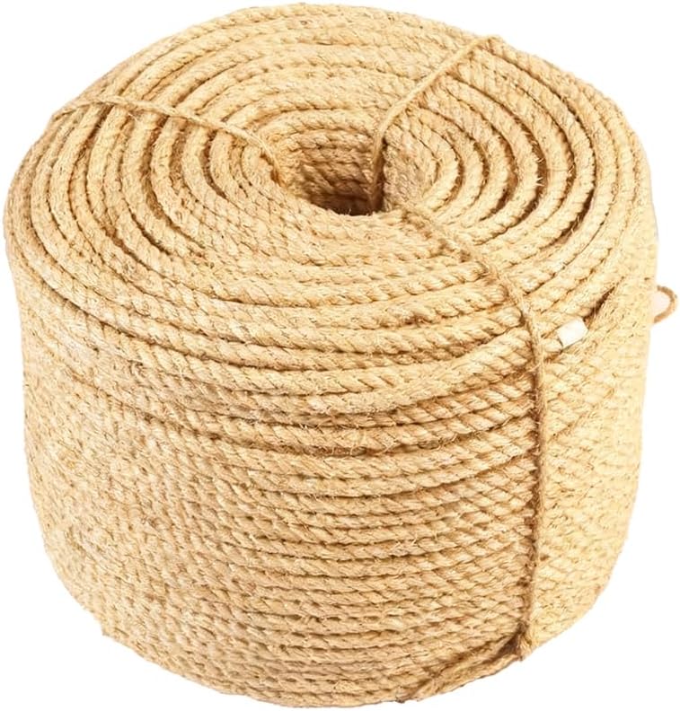 Natural Sisal Rope, 4mm x 166 ft, Heay-Duty Cat Scratcher Repair