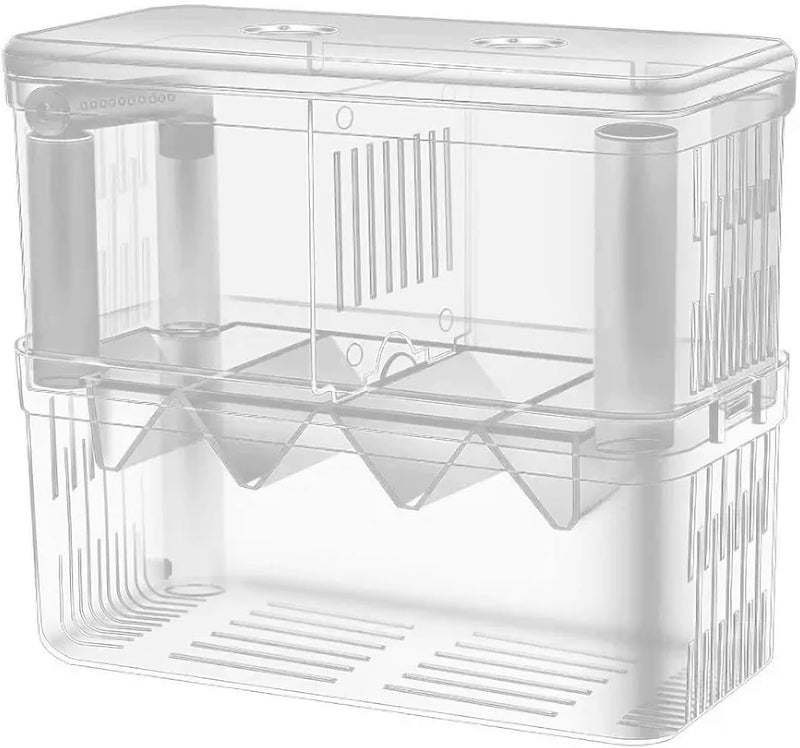 J-star Large Fish Breeder Box for Aquarium Tank, Acrylic Breeding Box for Guppy/Betta/Shrimp/Clownfish, Baby Fish Hatche