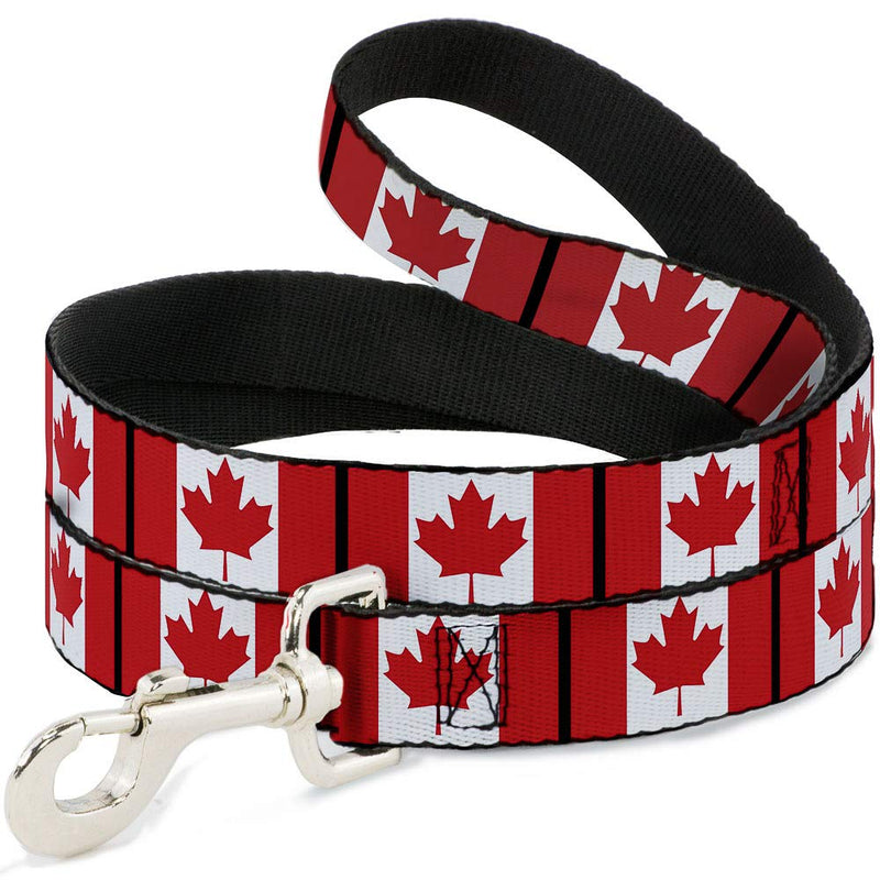 Buckle-Down Pet Leash - Canada Flags - 4 Feet Long - 1