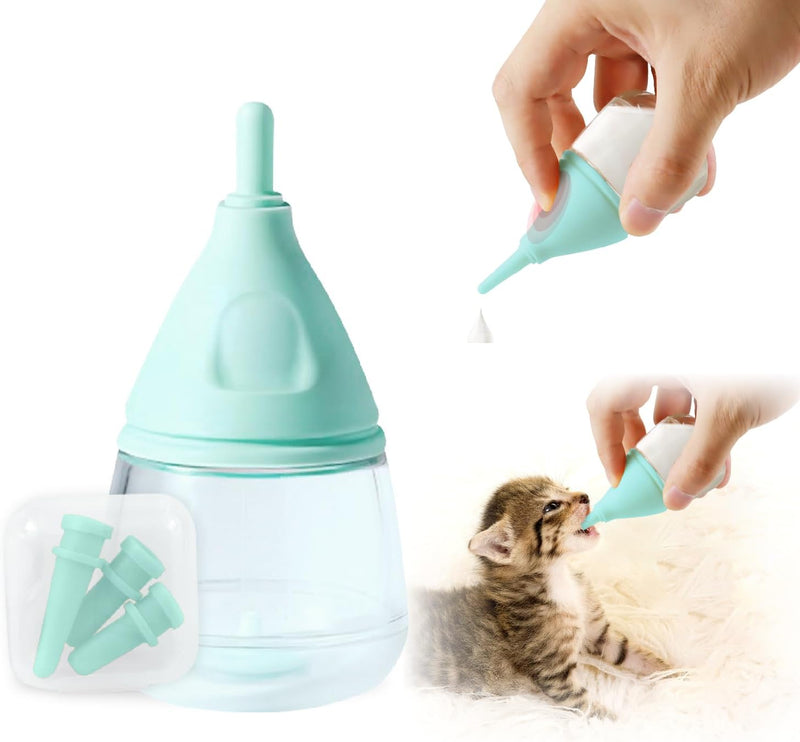RockTech Ergonomic Kitten Bottle Feeding kit, Puppy Bottles for Nursing Puppy Milk -40ml Anti-Choking Slow Flow Nursing