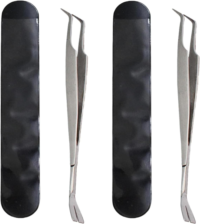 2Pcs Silver 2 in 1 Tick Removal Tool for Pets, Stainless Steel Professional Tick Tweezers Ticks Remover for Dogs, Cats a