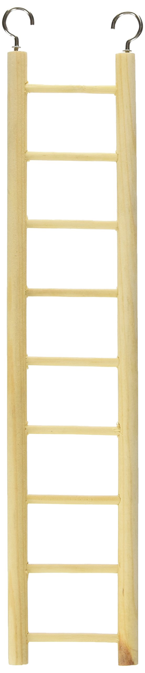 Prevue Pet Products 9-Rung Wood Bird Ladder - Accessories for Small to Medium Birds, Hanging Birdcage Toy for Climbing, Foot Exercise, Beak Use, Mental Enrichment, and Interactive Play