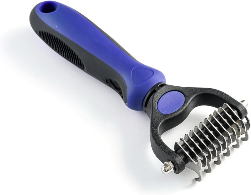 WePet Grooming Rake for Dogs & Cats, Double-Sided Deshedding Brush, Extra-Wide Dematting Tool, Slicker Comb for Undercoa