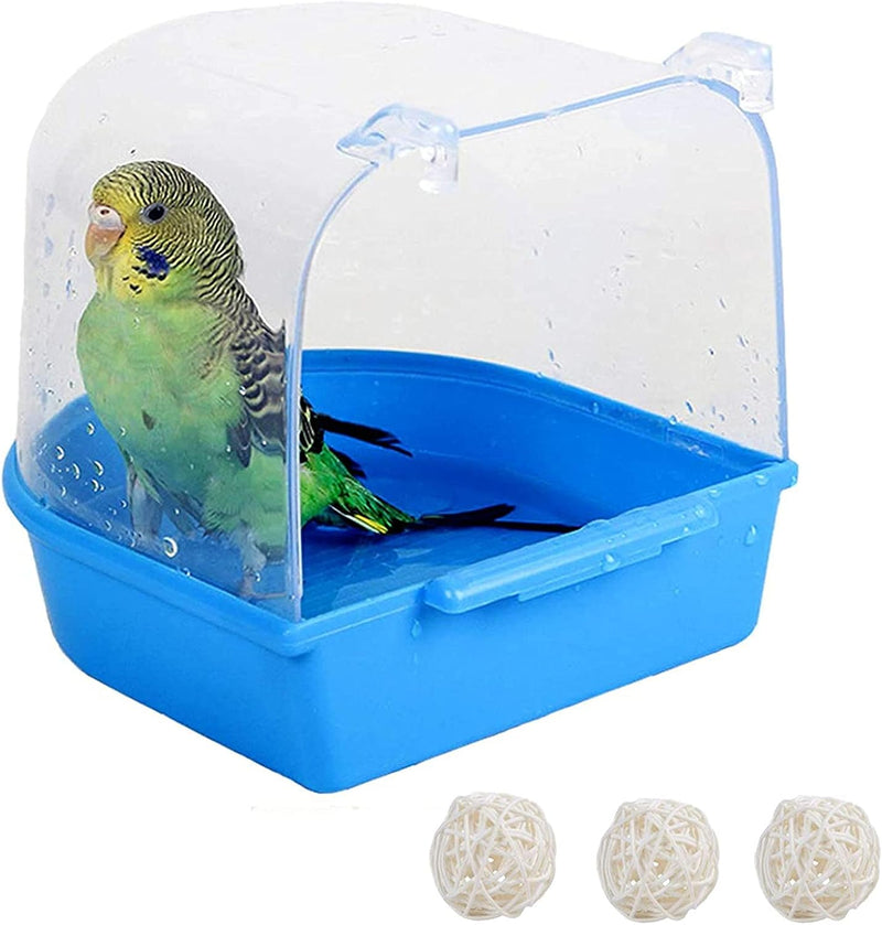 Tfwadmx Bird Cage Bath Parrot Bath Box Accessory Supplies Hanging Bathing Tub for Small Birds Canary Budgies Cockatiel L