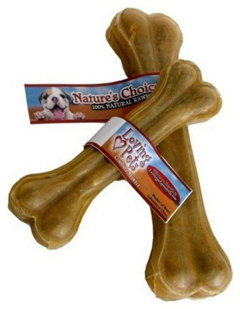 Loving Pets Dlv4708 10-Pack Natures Choice Natural Pressed Rawhide Bones For Dogs, 8-1/2-Inch