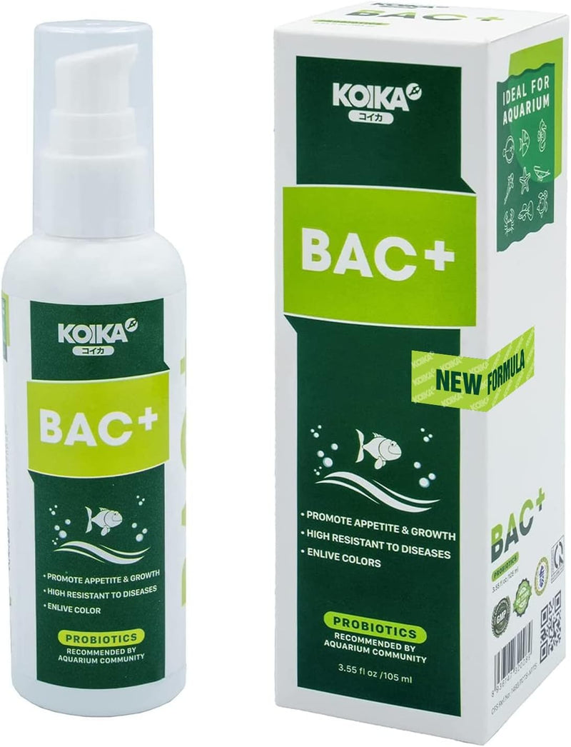 KOIKA BAC+ Aquarium Probiotics for Fish & Shrimp – High-Density Beneficial Bacteria, Pleasant Smell, Supports Disease Re