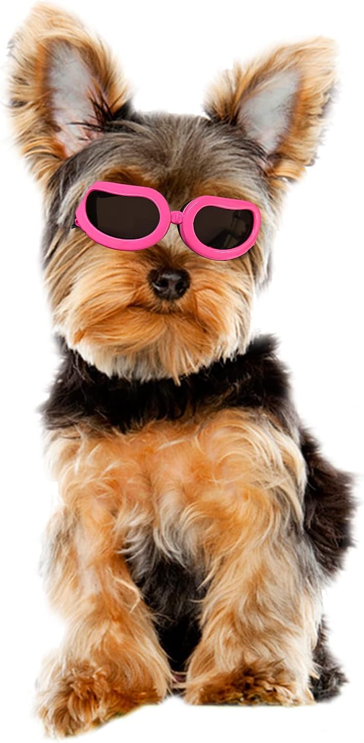 LESYPET Dog Goggles Small Breed, Cute Puppy Sunglasses with Foam Padded Inside, UV Protection Pet Sunglasses for Cats Pu