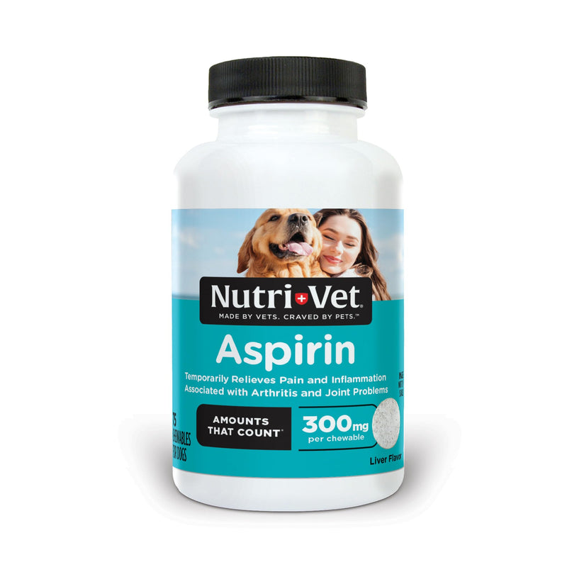 Nutri-Vet Aspirin for Dogs, Dog Aspirin, Pet Essentials, Inflammation Care, Joint Support for Seniors, Arthritis Pain Relief, 300mg per Tablet, Over 50 lbs, 75 Count