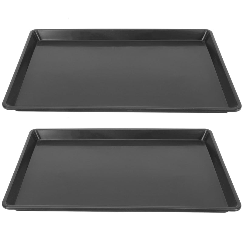 Parrot Toilet Pan Bird Cage Tray Black Replacement Dog Crate Pan, Bunny Cage Bottom Tray Plastic Small Animals Cage for Pet, 2Pcs Pet Poop Holder