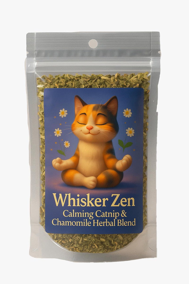 DesertUSA Whisker Zen Natural Catnip and Chamomile Blend for Cats, Calming Herbal Mix (4oz Bag)