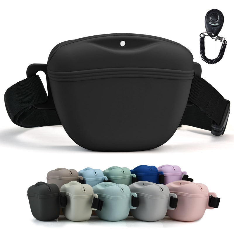 AUDWUD Magnetic Silicone Dog Treat Pouch with Adjustable Waist Belt Dog Training Bag for Small Medium Large Dogs Hands Free, Easy to Clean And Dishwasher Safe