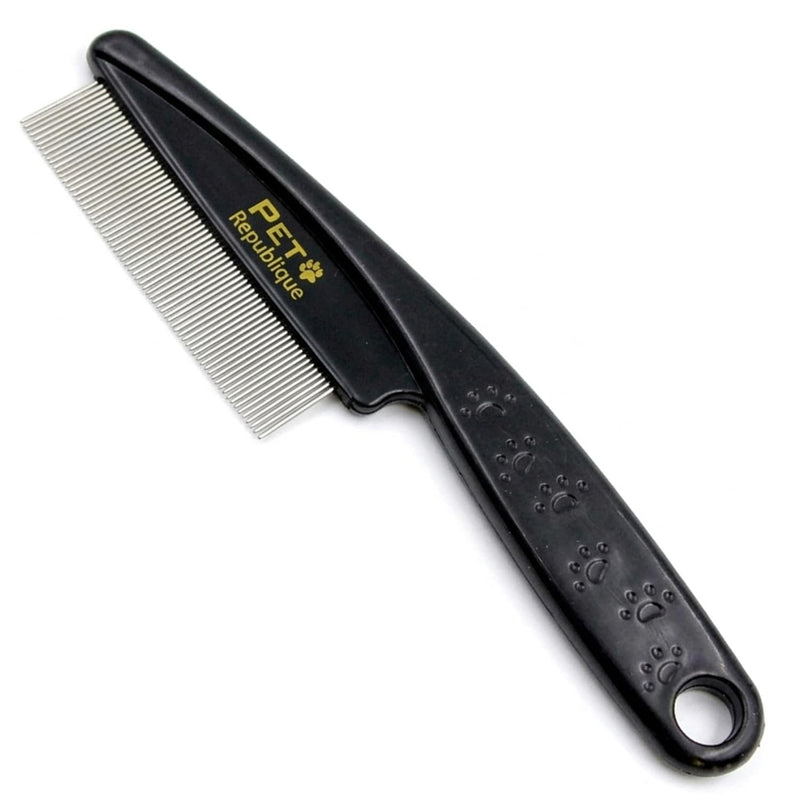 Pet Republique Dog and Cat Flea Comb - Fine and Flexible Pins, Removes Fleas, Mites, Ticks, Dandruff Flakes - Grooming Tool for Most Pets