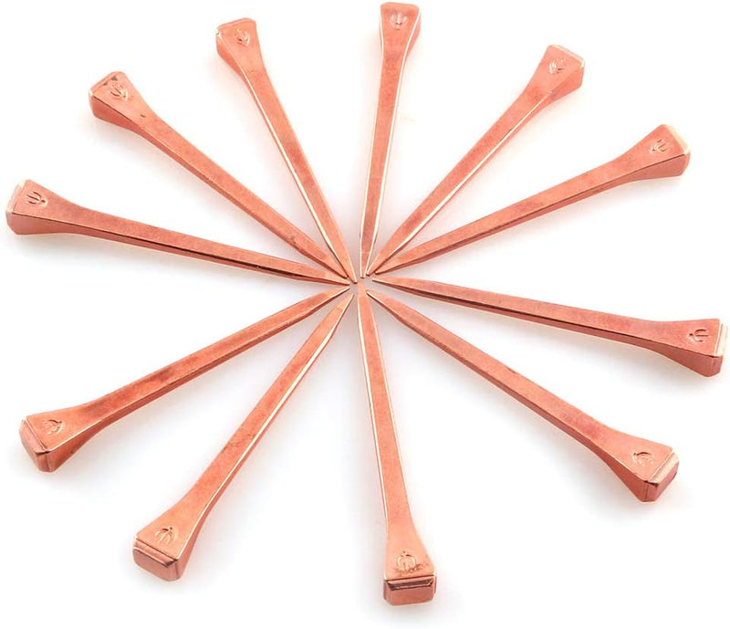 DZS Elec 25pcs E5 Horseshoe Nail 2.1 Inch Copper Plating Steel Horse Shoe Nails Craft High Tensile Strength Precision Na