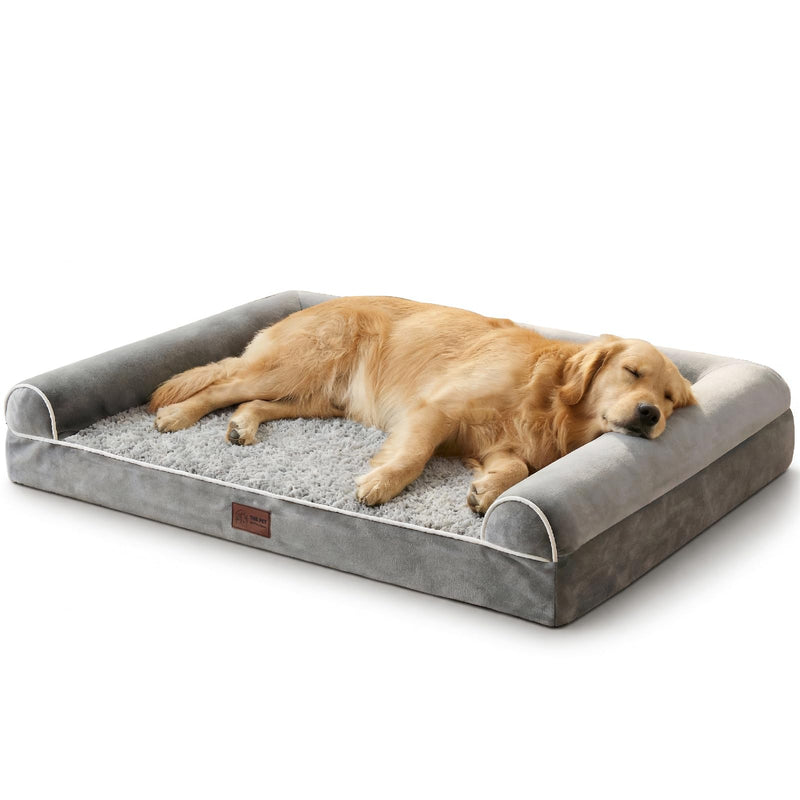 WESTERN HOME Dog Beds Large Sized Dog,Orthopedic Pet Bed for Senior Dogs, Waterproof Pet Beds with Washable Removable Cover, Large Soft Nonskid Bottom Couch, 36in, Grey